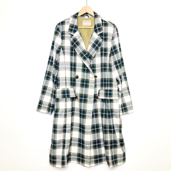 Free  People Freddie Long line double breasted plaid blazer coat - Picture 3 of 13